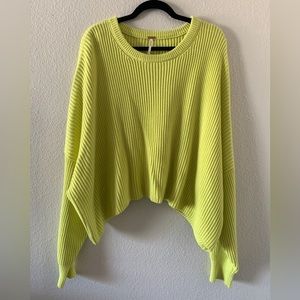 Free People Neon Green Sweater Top Used